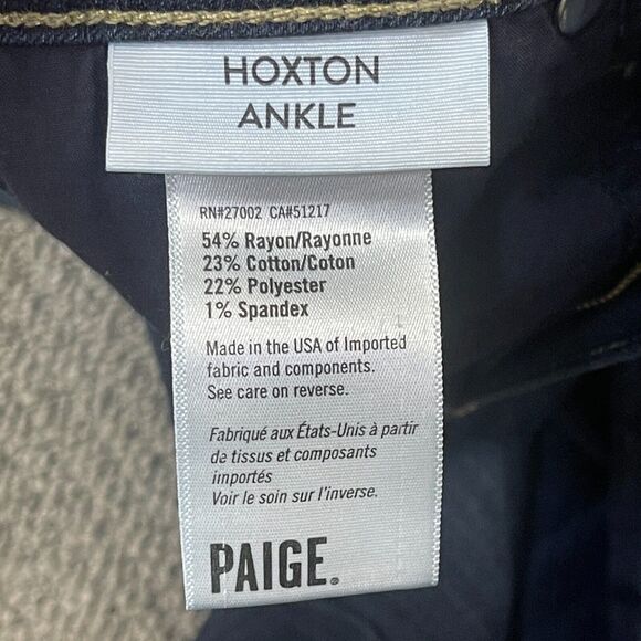 Paige Womens Jeans Size 26 Blue Hoxton Ankle Denim Flawed - Picture 7 of 16